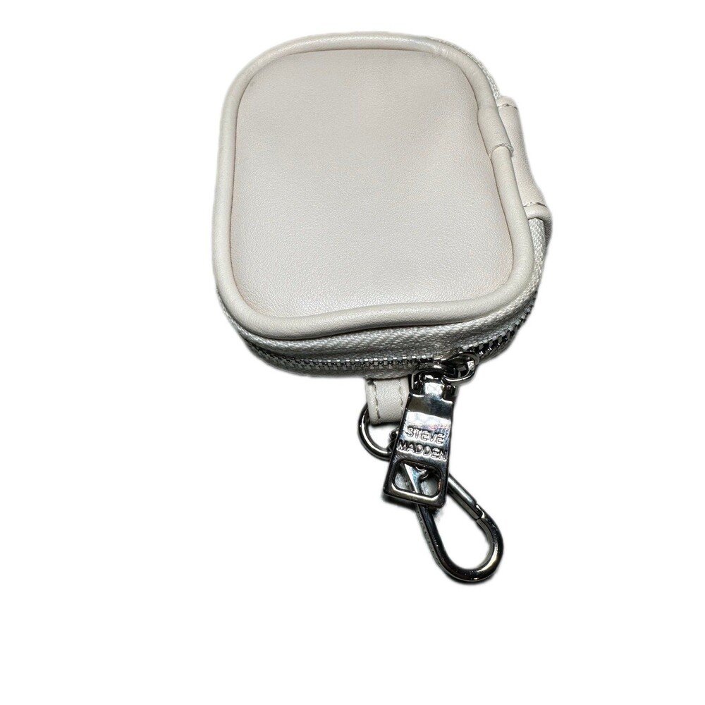 Steve Madden Air Pods‎ Case, Cream Faux Leather